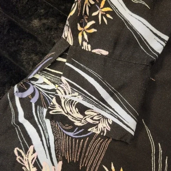 Free People‎ Clear Skies Black Floral Cold Shoulder Tunic Dress Size Small - Picture 5 of 6